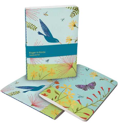 Roger la Borde Hummingbird A5 Softback Notebook Set featuring artwork by Lara Hawthorne