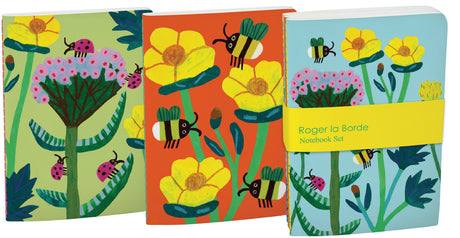 Roger la Borde Honey A6 Softback Notebook Set featuring artwork by Monika Forsberg