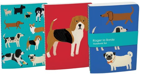 Roger la Borde Shaggy Dogs A6 Softback Notebook Set featuring artwork by Anne Bentley