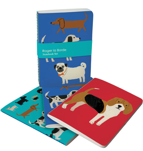 Roger la Borde Shaggy Dogs A6 Softback Notebook Set featuring artwork by Anne Bentley