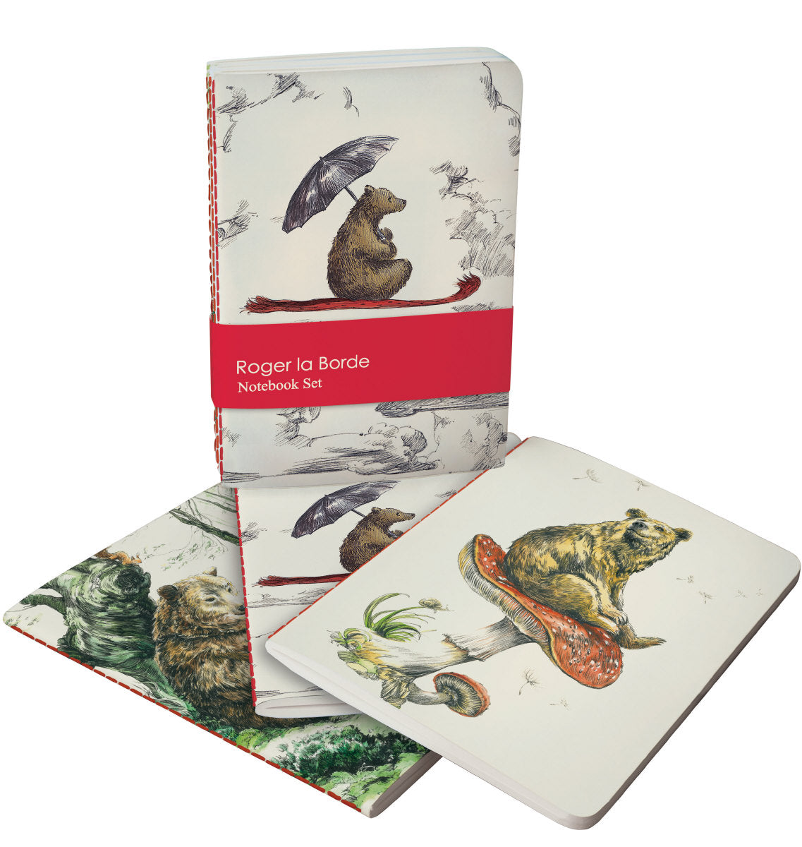 Roger la Borde Flying Bear A6 Softback Notebook Set featuring artwork by Elise Hurst