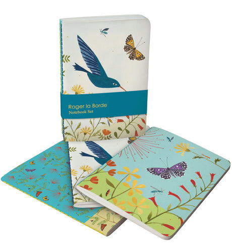 Roger la Borde Hummingbird A6 Softback Notebook Set featuring artwork by Lara Hawthorne