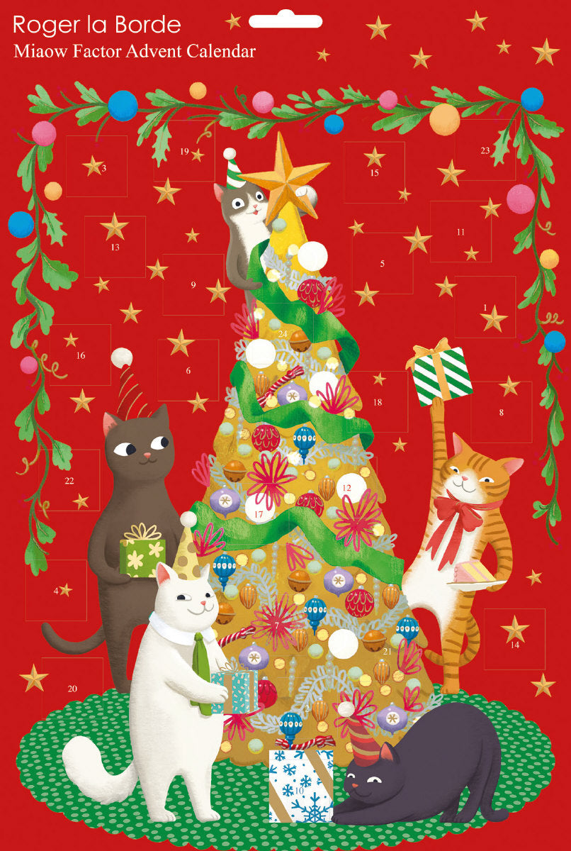 Roger la Borde Miaow Factor Advent Calendar featuring artwork by Jennifer M Potter