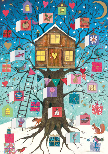 Roger la Borde Christmas Tree Advent Calendar Greeting Card featuring artwork by Jane Ray