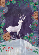 Roger la Borde Silver Stag Advent Calendar Greeting Card featuring artwork by Kendra Binney