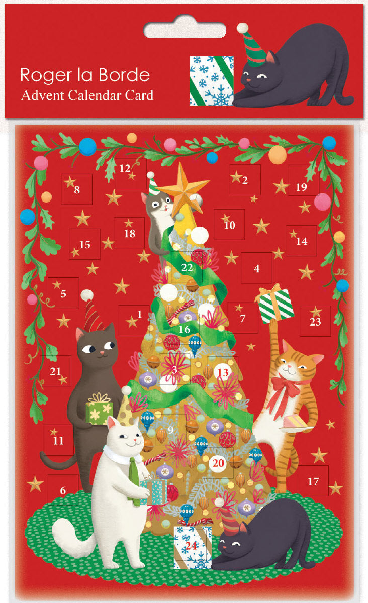 Roger la Borde Miaow Factor Advent Calendar Greeting Card featuring artwork by Jennifer M Potter