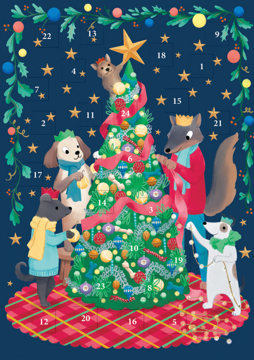 Roger la Borde Bow Wow Wow Advent Calendar Greeting Card featuring artwork by Jennifer M Potter