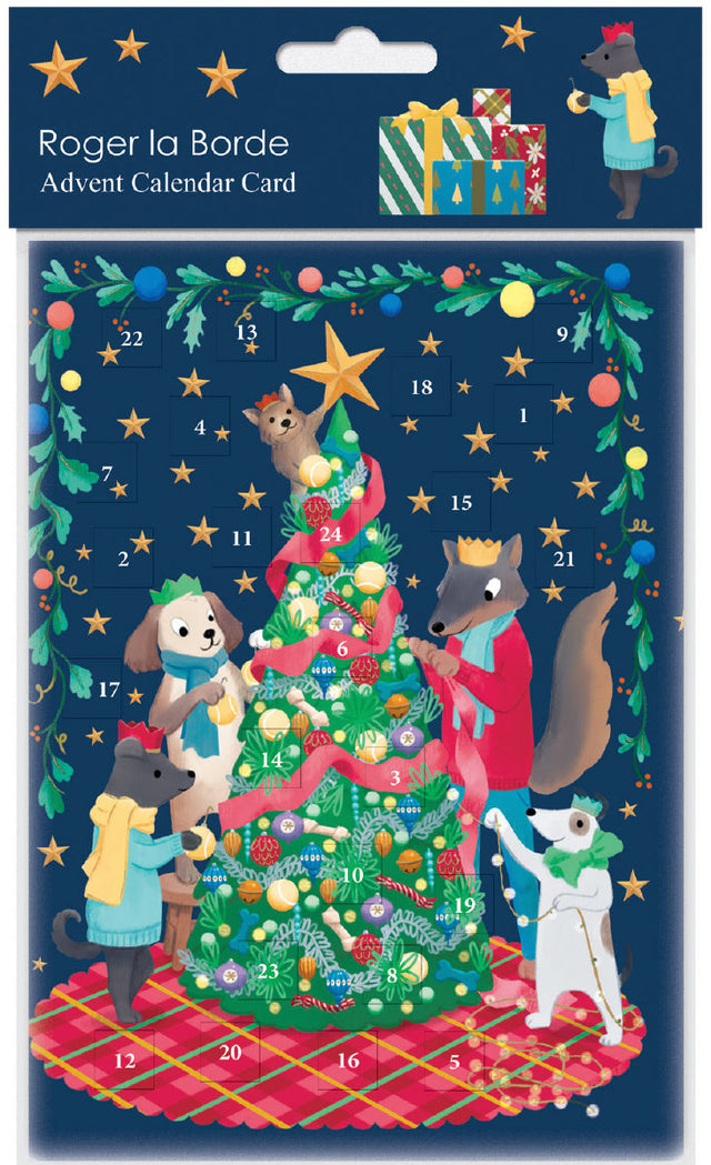 Roger la Borde Bow Wow Wow Advent Calendar Greeting Card featuring artwork by Jennifer M Potter