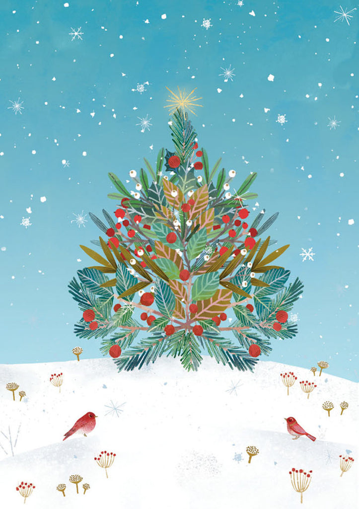 Roger la Borde Beneath the Tree Advent Calendar Greeting Card featuring artwork by Antoana Oreski