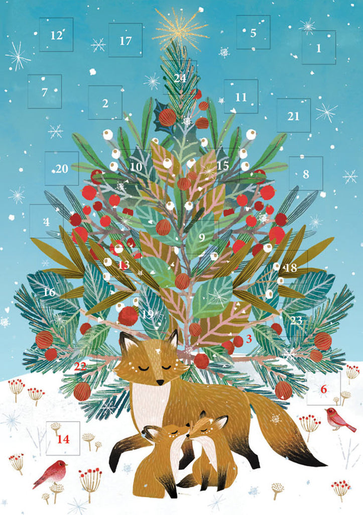 Roger la Borde Beneath the Tree Advent Calendar Greeting Card featuring artwork by Antoana Oreski