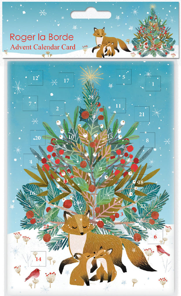 Roger la Borde Beneath the Tree Advent Calendar Greeting Card featuring artwork by Antoana Oreski