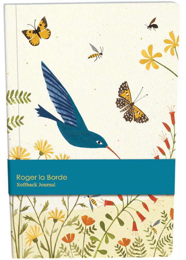 Roger la Borde Hummingbird A5 Softback Journal featuring artwork by Lara Hawthorne