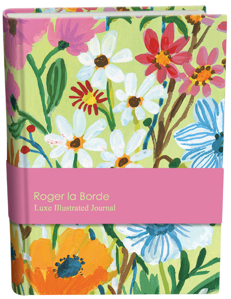 Roger la Borde Flower Field Illustrated Journal featuring artwork by Carolyn Gavin