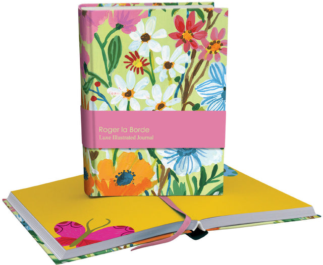 Roger la Borde Flower Field Illustrated Journal featuring artwork by Carolyn Gavin