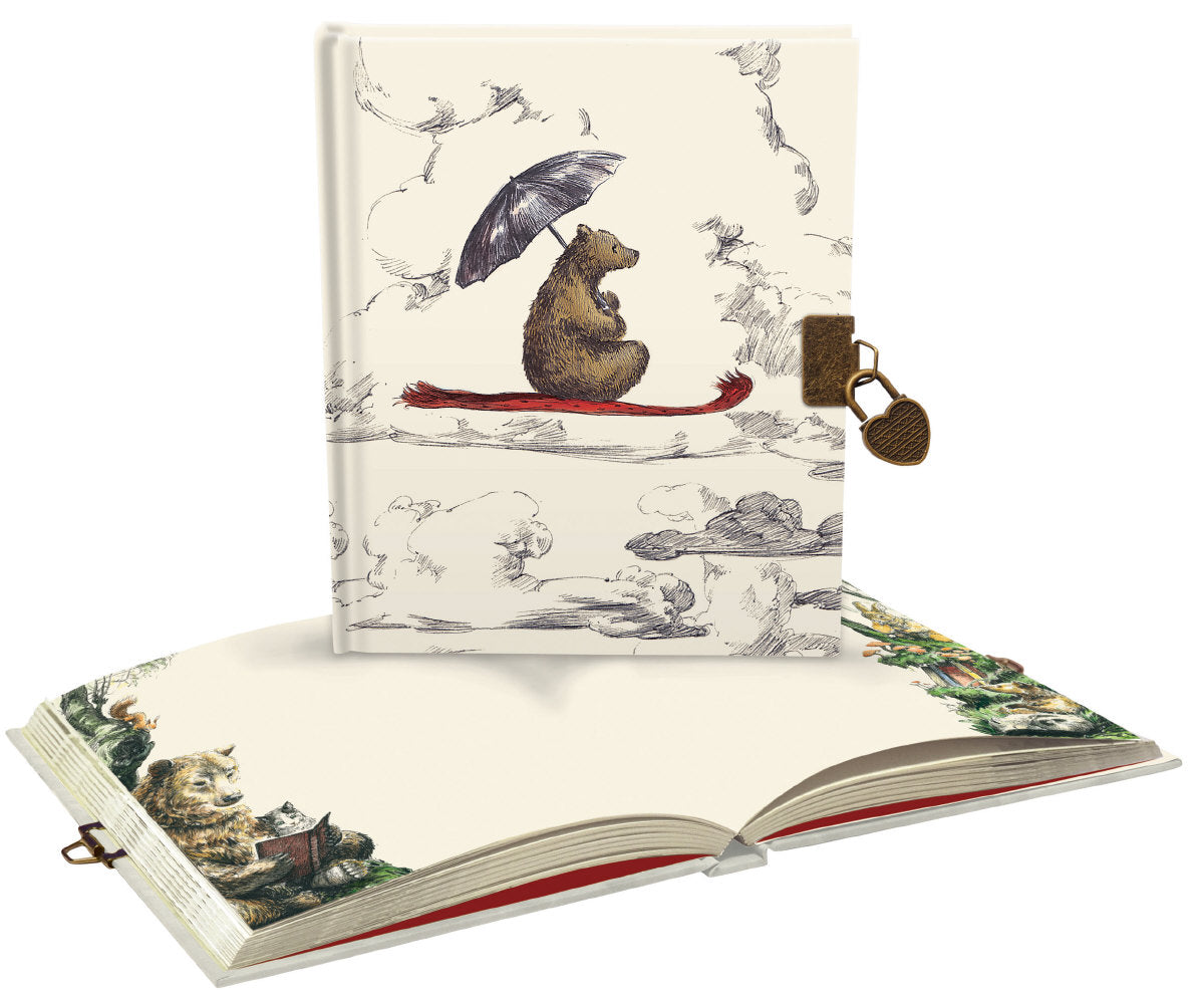 Roger la Borde Flying Bear Lockable Notebook featuring artwork by Elise Hurst