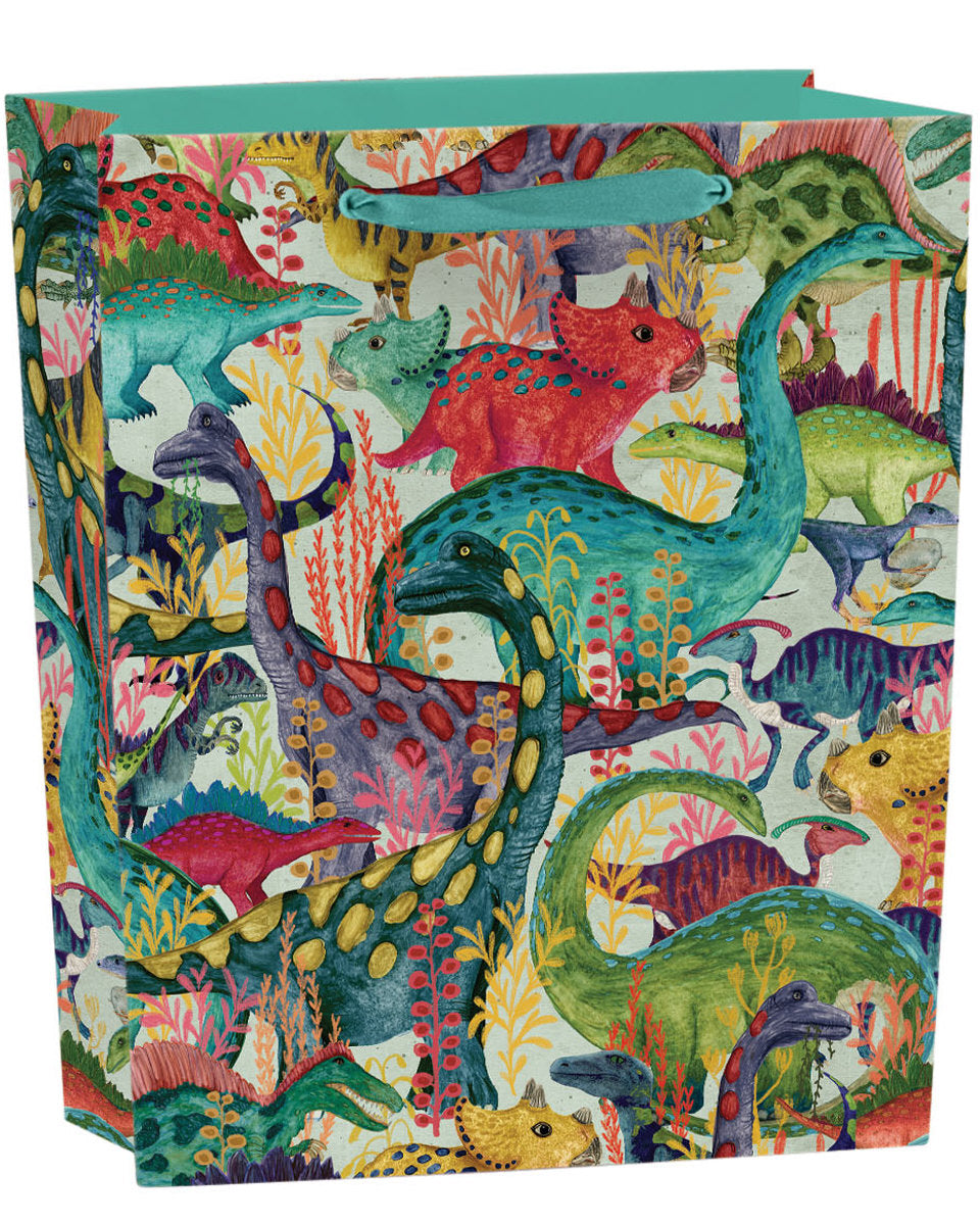 Roger la Borde Dino Mighty Medium Gift Bag featuring artwork by Katherine Quinn