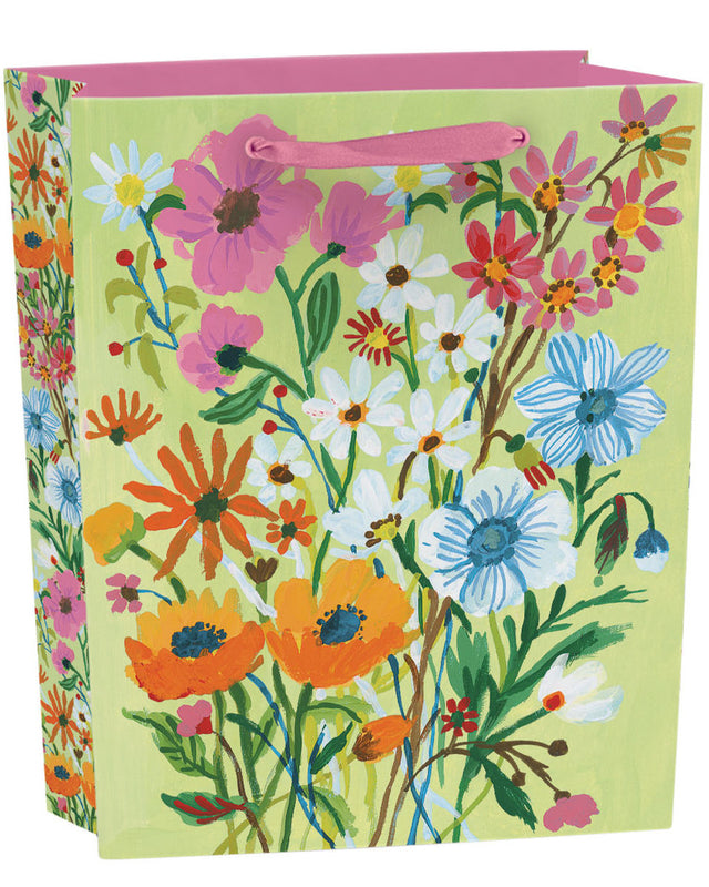 Roger la Borde Flower Field Medium Gift Bag featuring artwork by Carolyn Gavin