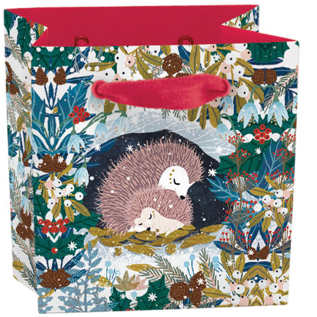 Roger la Borde Snowy Sanctuary Mini Gift Bag featuring artwork by Antoana Oreski