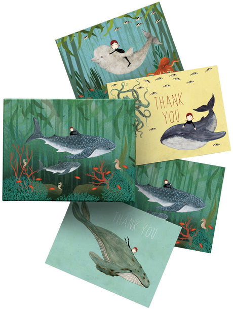 Roger la Borde Whale Song Chic Notecard Box featuring artwork by Katherine Quinn