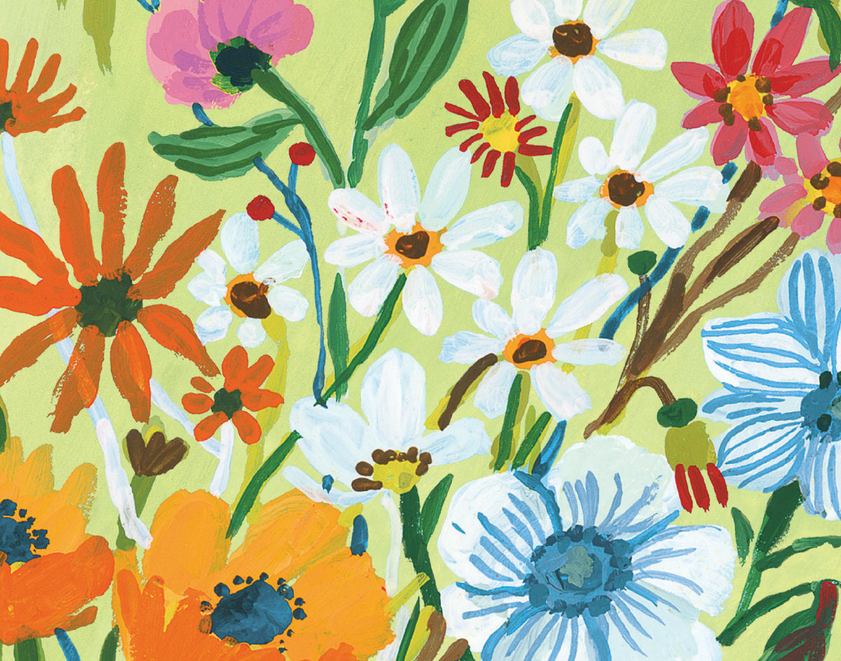 Roger la Borde Flower Field Chic Notecard Box featuring artwork by Carolyn Gavin