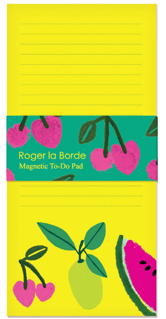 Roger la Borde Cute Fruit Magnet Notepad featuring artwork by Anne Bentley