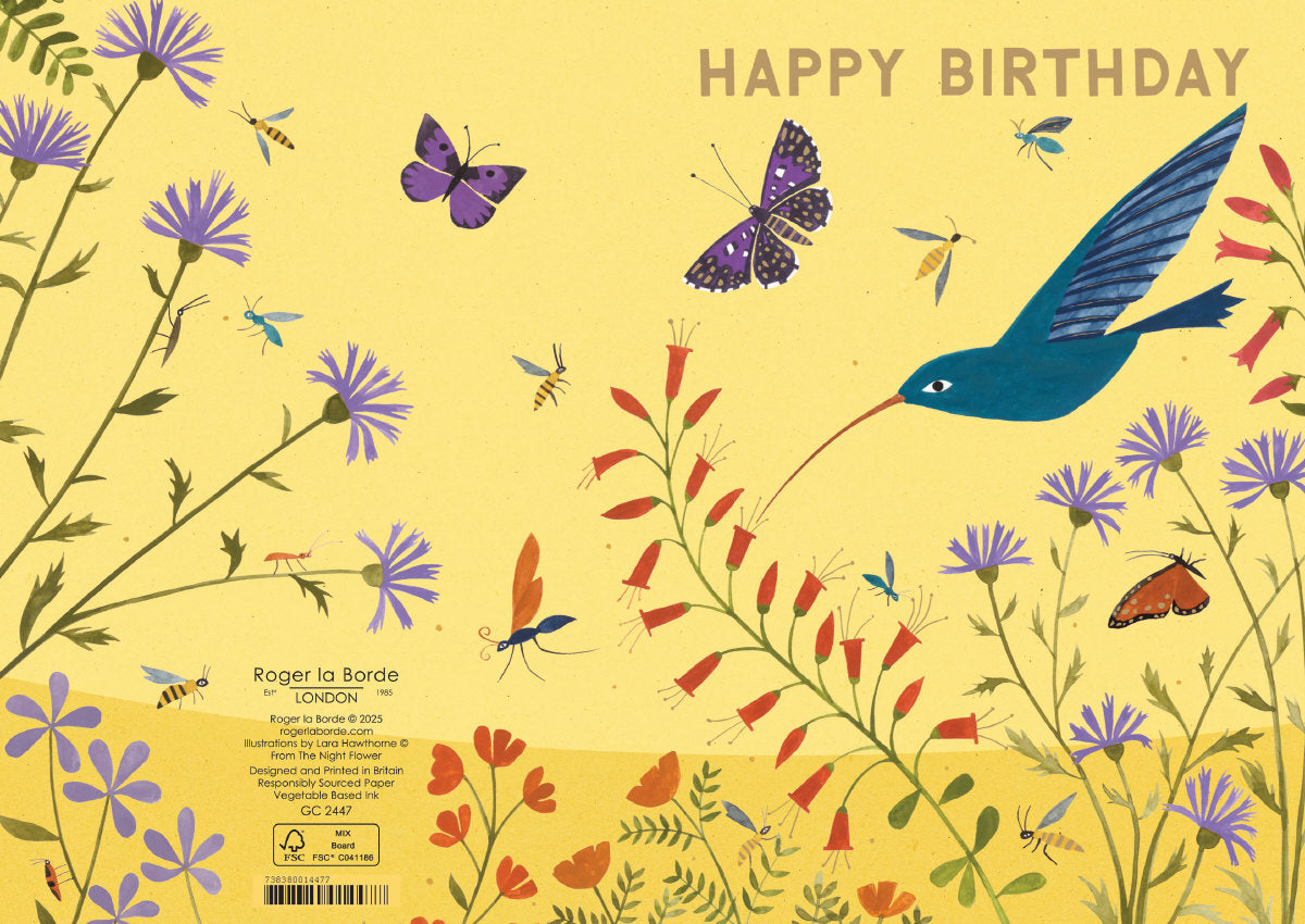 Roger la Borde Hummingbird Greeting Card featuring artwork by Lara Hawthorne