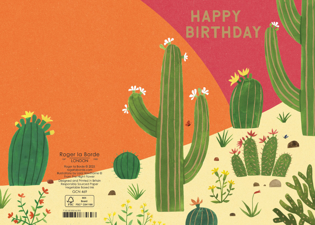 Roger la Borde Cactus Grove Petite Card featuring artwork by Lara Hawthorne