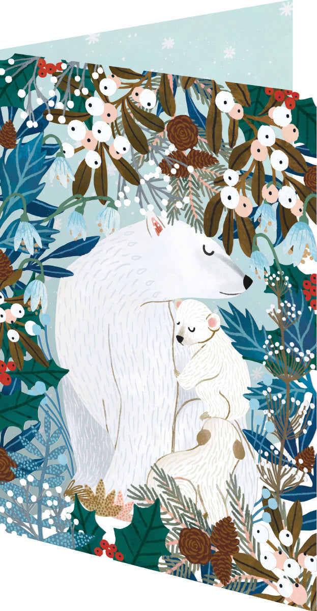 Enchanting Polar Bears Lasercut Christmas Card single