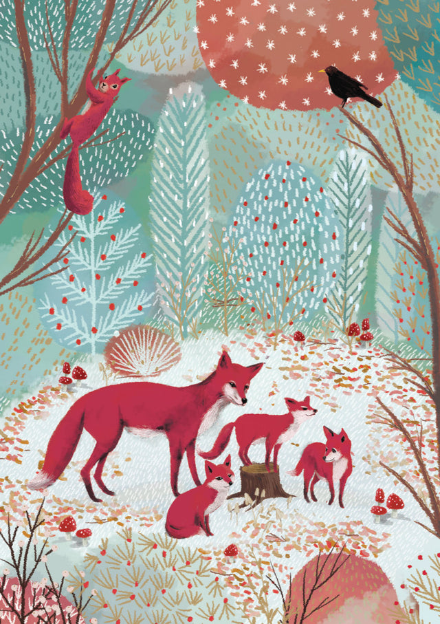 Roger la Borde Heart of the Forest Standard Christmas Card featuring artwork by Jane Newland