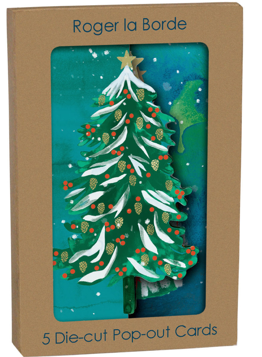 Roger la Borde Wild Winter Forest Tri-fold Card Pack featuring artwork by Katie Vernon