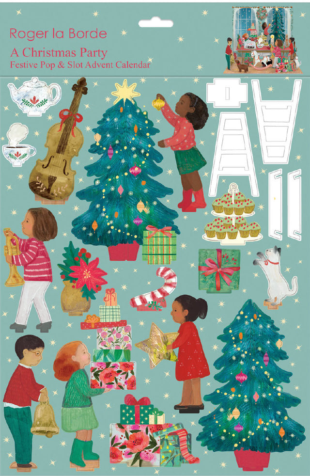 Roger la Borde A Christmas Party Large Pop & Slot Advent Calendar featuring artwork by Kendra Binney