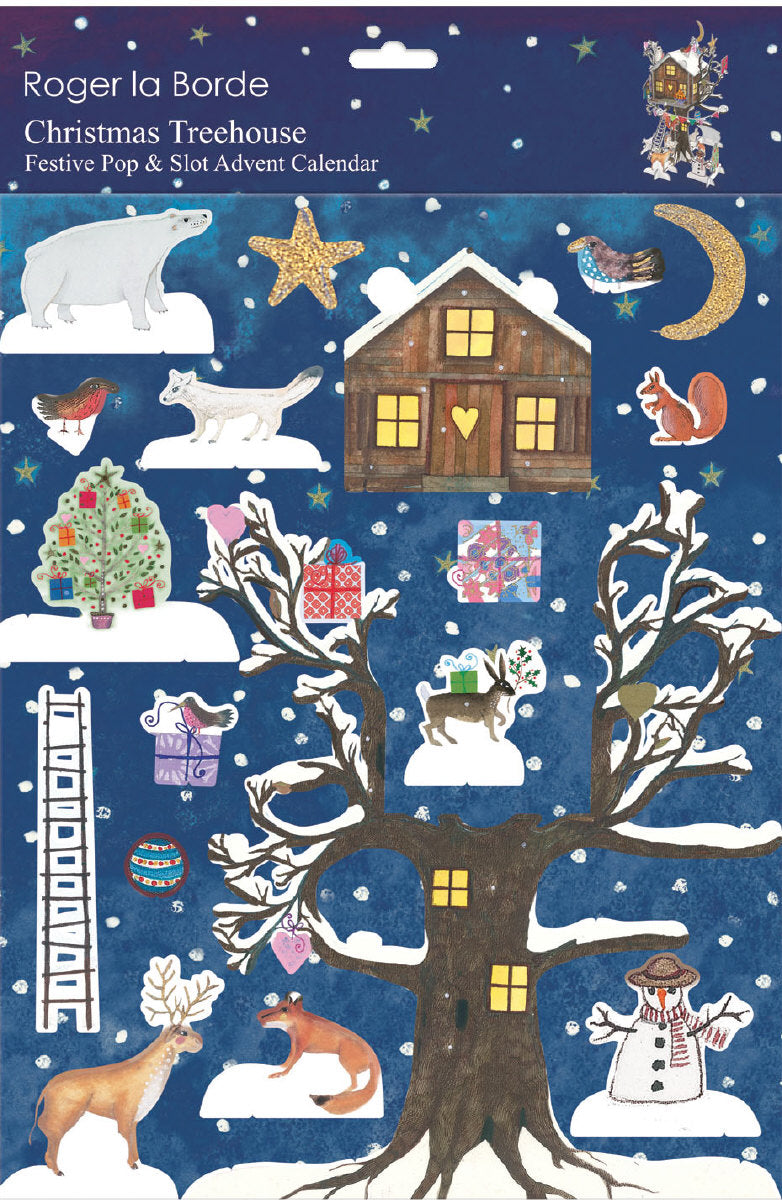 Roger la Borde Treehouse Pop & Slot Advent Calendar featuring artwork by Jane Ray