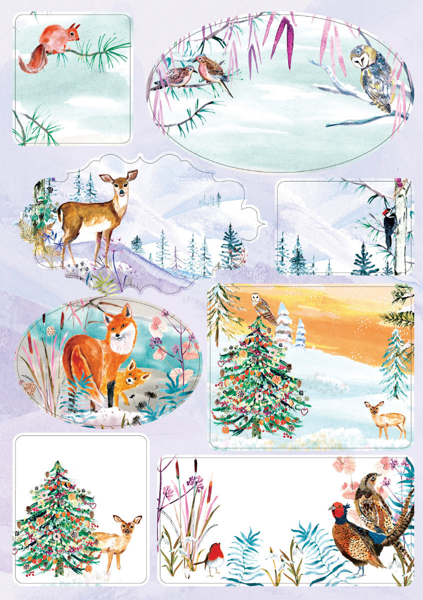 Roger la Borde Wild Winters Song Sticker Labels Sheet featuring artwork by Fay Ford