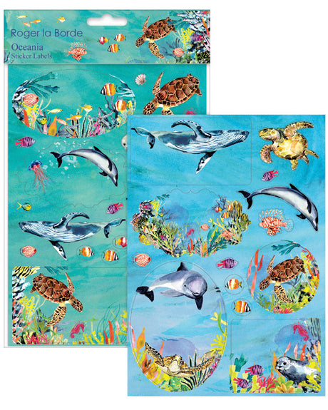 Roger la Borde Oceania Sticker Labels Sheet featuring artwork by Fay Ford