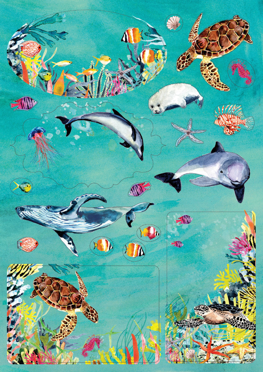 Roger la Borde Oceania Sticker Labels Sheet featuring artwork by Fay Ford