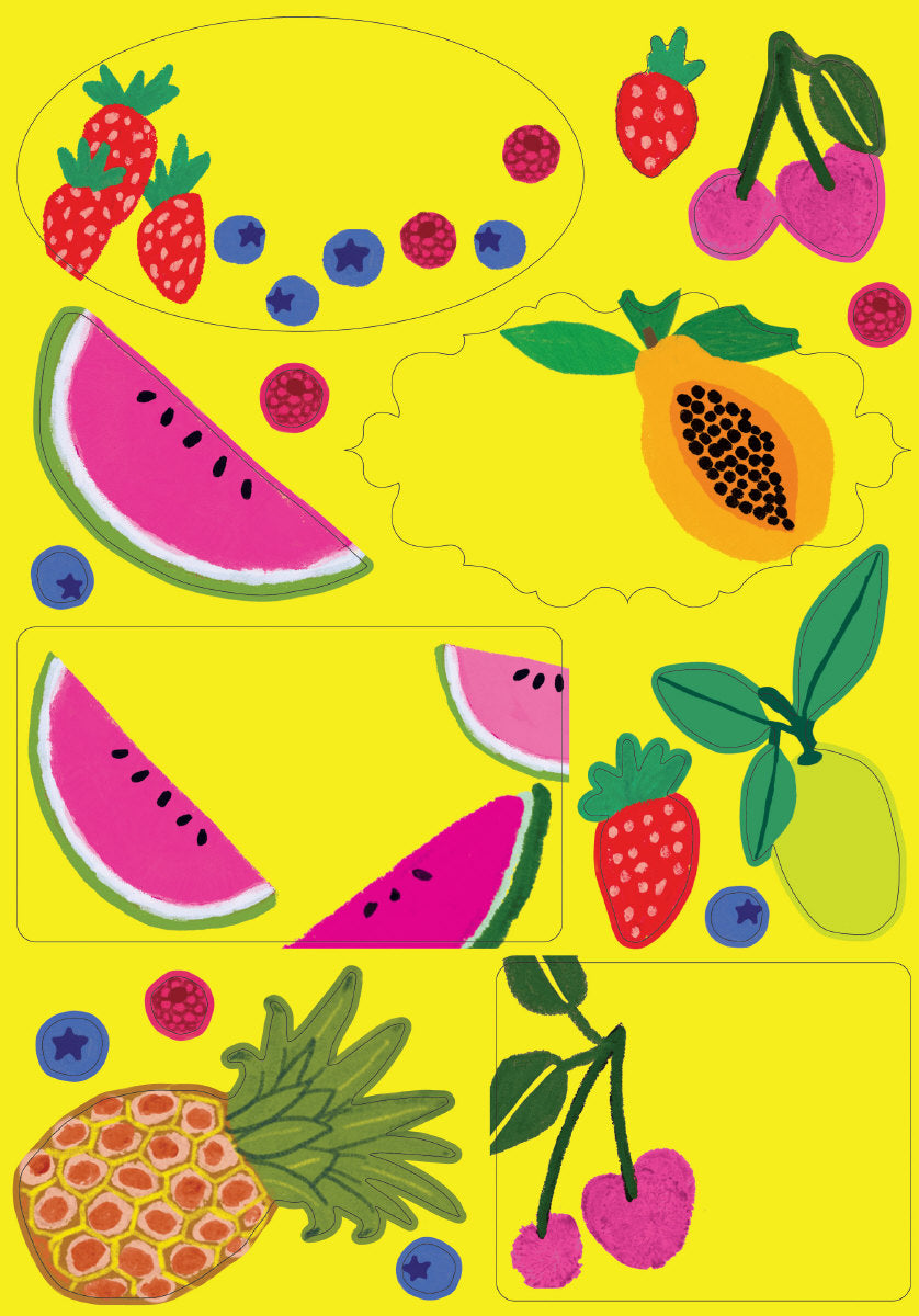 Roger la Borde Cute Fruit Writing Paper Set featuring artwork by Anne Bentley