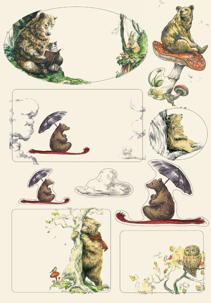 Roger la Borde Flying Bear Writing Paper Set featuring artwork by Elise Hurst