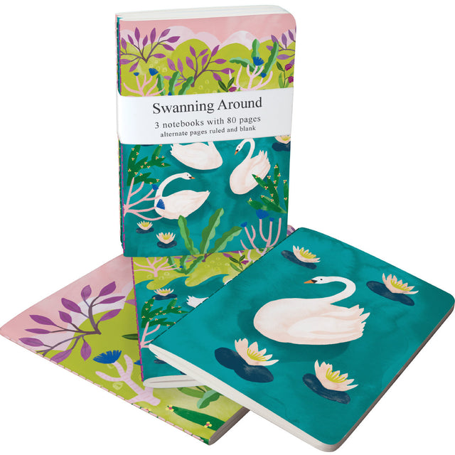 Roger la Borde Swans A6 Exercise Books Bundle featuring artwork by Katie Vernon