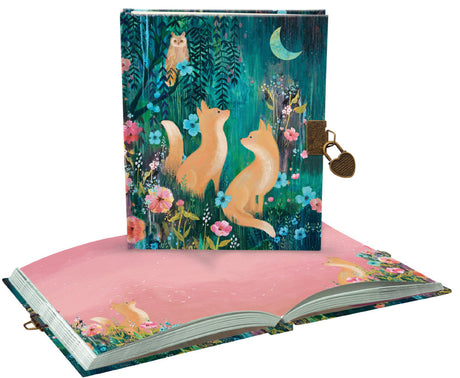 Roger la Borde Moonlit Meadow Lockable Notebook featuring artwork by Kendra Binney