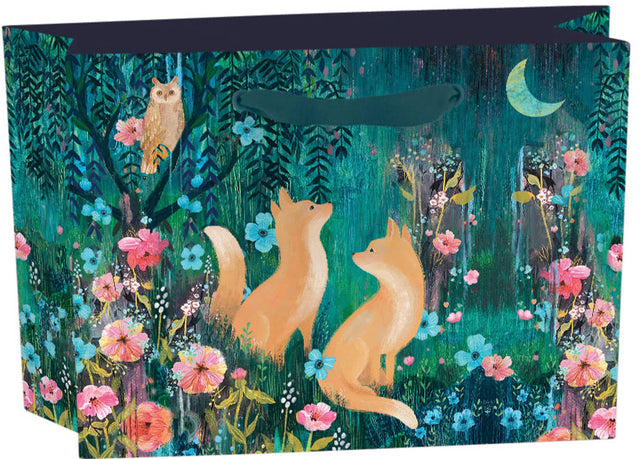 Roger la Borde Moonlit Meadow Small Landscape Gift Bag featuring artwork by Kendra Binney