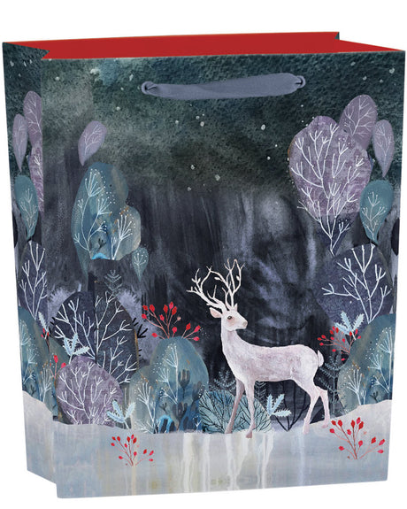 Roger la Borde Silver Stag Medium Gift Bag featuring artwork by Kendra Binney