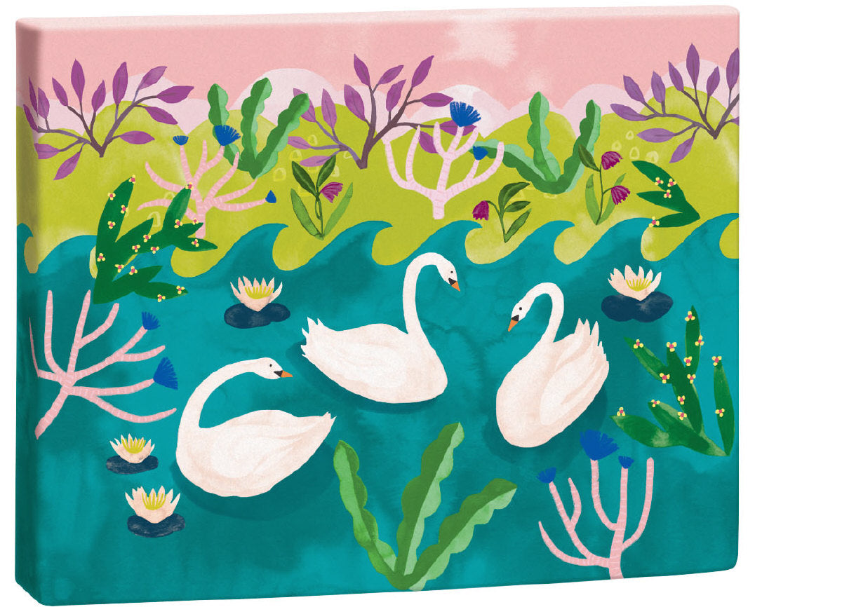 Roger la Borde Swans Chic Notecard Box featuring artwork by Katie Vernon