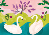 Roger la Borde Swans Chic Notecard Box featuring artwork by Katie Vernon