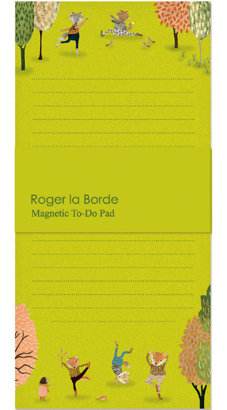 Roger la Borde Yoga in the Park Magnet Notepad featuring artwork by Katherine Quinn