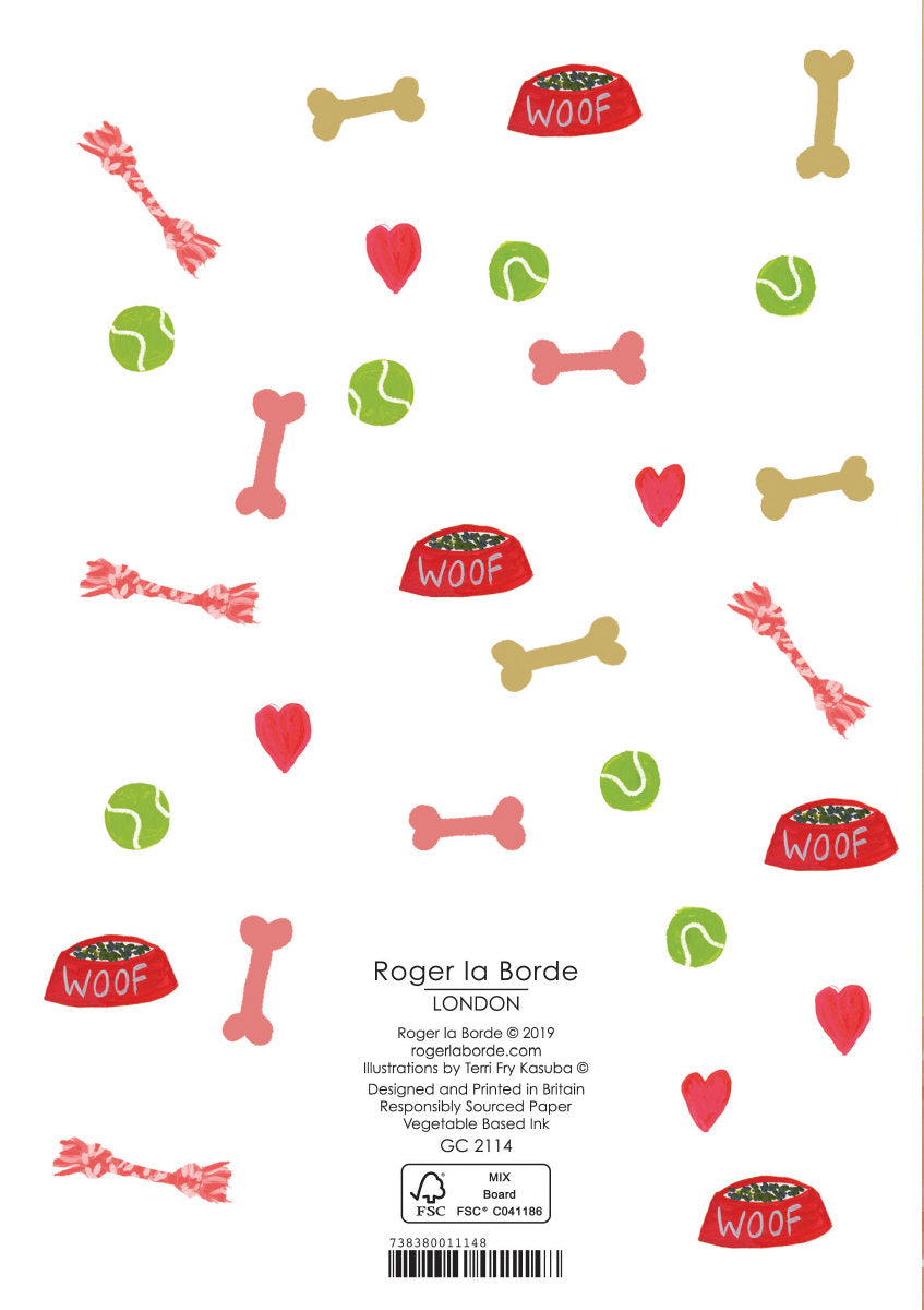 Roger la Borde Pup Talk Greeting Card featuring artwork by Terri Fry Kasuba