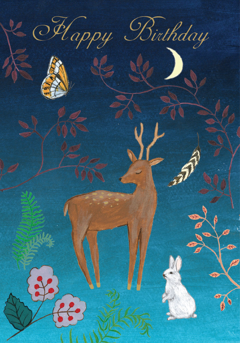 Roger la Borde Fox and Hare Petite Card featuring artwork by Rebecca Rebouche