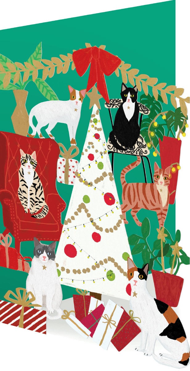 Roger la Borde Cat and Dog Palais Lasercut Card Christmas featuring artwork by Anne Bentley