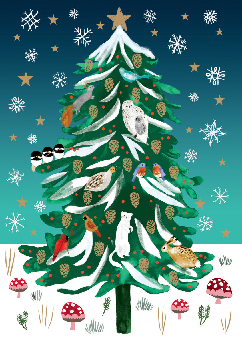 Roger la Borde Christmas Conifer Greeting Card featuring artwork by Katie Vernon