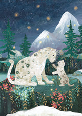 Roger la Borde Snow Leopard Greeting Card featuring artwork by Kendra Binney