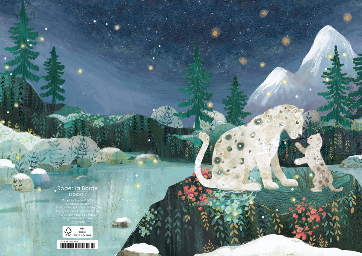 Roger la Borde Snow Leopard Greeting Card featuring artwork by Kendra Binney